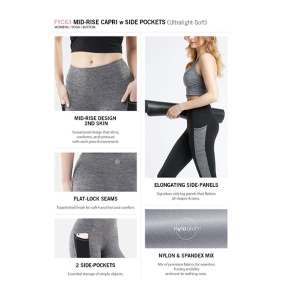 NWT High Waist Yoga Leggings With Pocket Medium - Picture 3 of 6